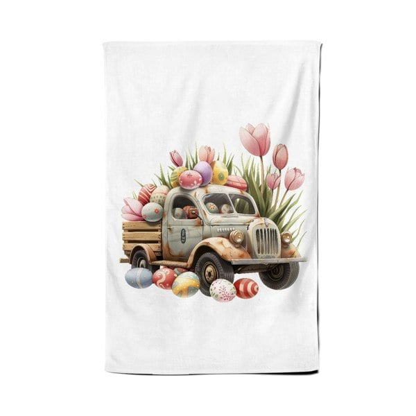 Warren Reed Easter Truck with Eggs Tea Towel