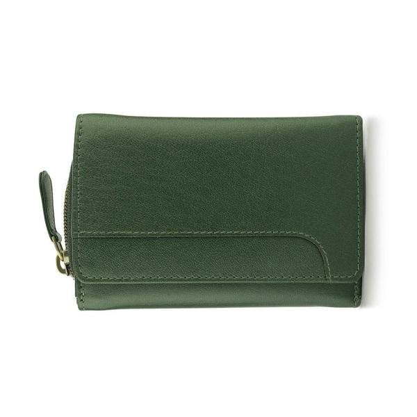 Front view of Green Leather purse for women