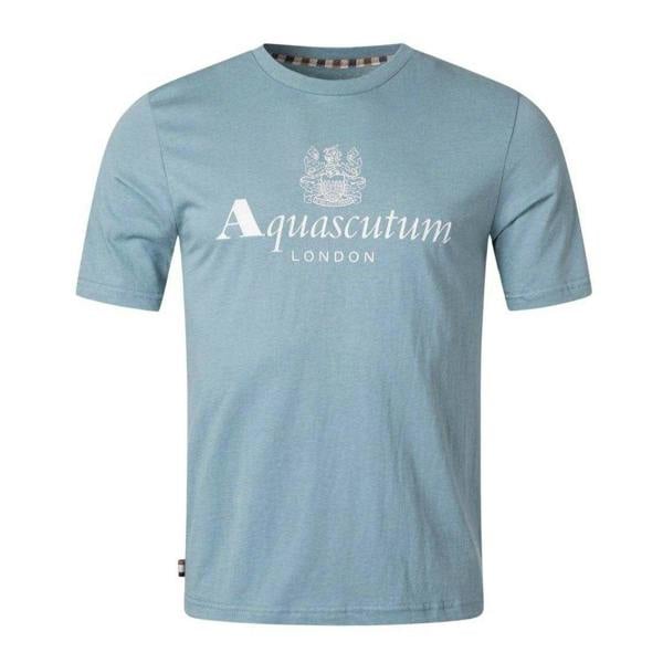 Aquascutum Mens Active Big Logo T-Shirt - Blue
