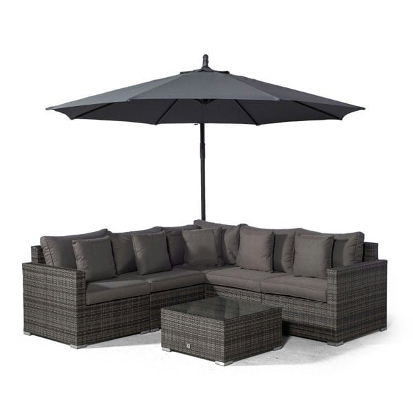 Giardino Havana 5 Seat Outdoor Rattan Corner Sofa Set with Coffee Table