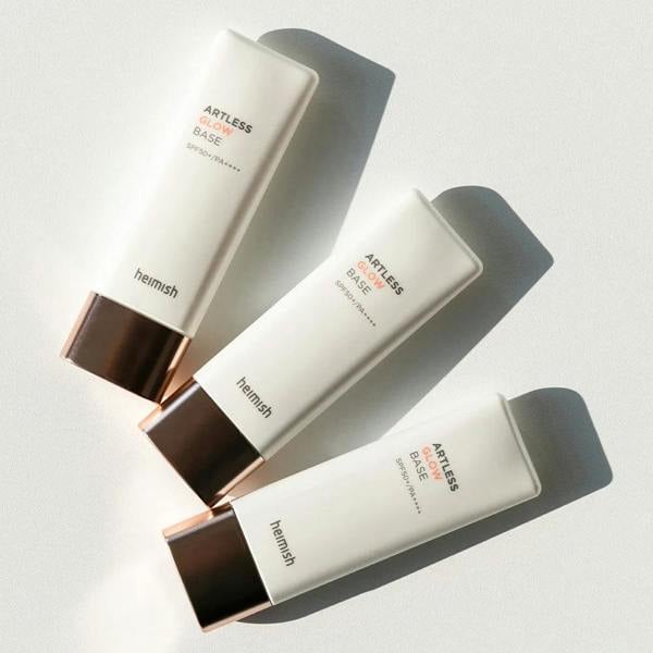 Shimmery, weightless cream texture of Heimish Artless Glow Base – Fast-absorbing, non-greasy luminizer for all-day hydration at Atelier De Glow UK.