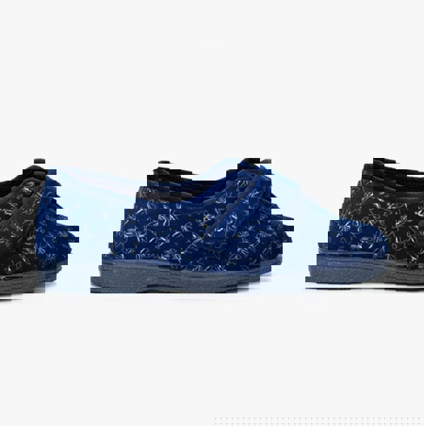 Sleepers IVY Womens Full Slippers Navy Blue Floral