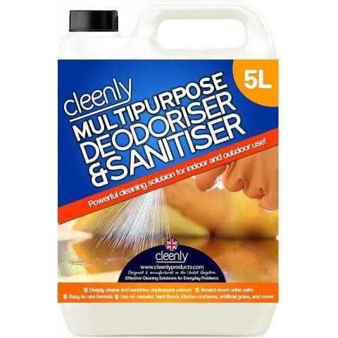 Cleenly Multipurpose Sanitiser and Deodoriser Removes Dirt Germs Stains & Odours Breaks Down Salts 5L