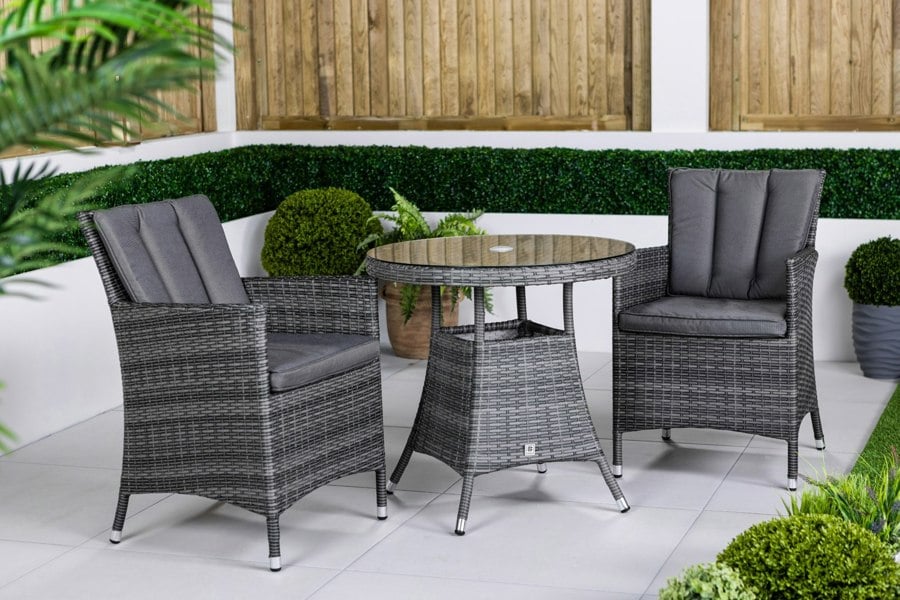 Giardino Savannah Rattan Garden Bistro Set Patio Table and Chairs Furniture