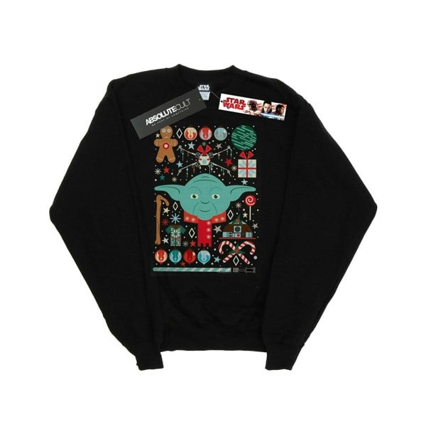 Star Wars Boys Yoda Christmas Sweatshirt - Black