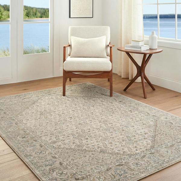 Livabliss Arda-Vintage Grey Taupe Brown Traditional Boho Fringe Rug