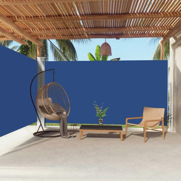 Berkfield Retractable Side Awning Blue 200x600 cm