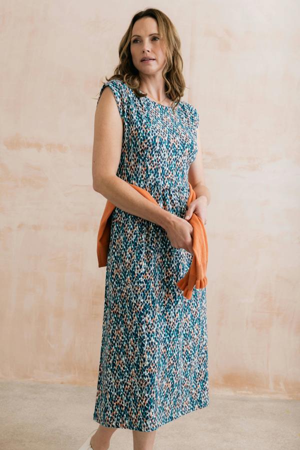 Lily & Me Sway Organic Cotton Jersey T-Shirt Dress Restore Ocean