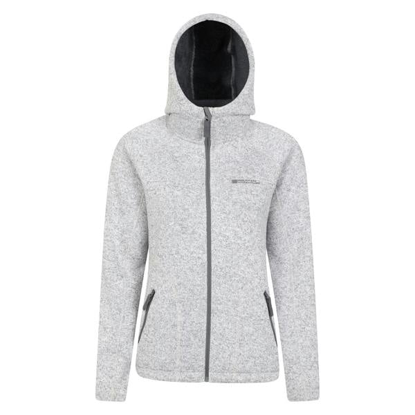 Mountain Warehouse Women's Nevis Faux Fur Lined Full Zip Hoodie - Grey