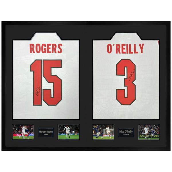 Morgan Rogers & Nico O'Reilly Signed England Ultra Premium Frame