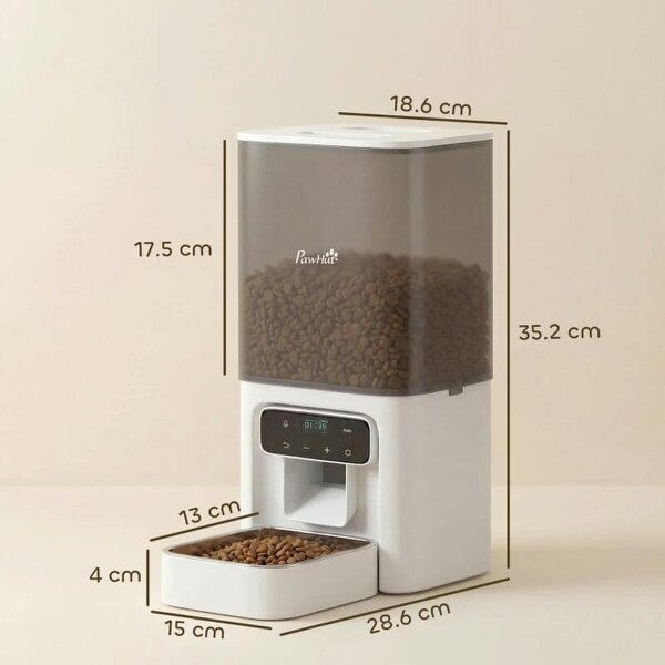 Programmable Automatic Cat Feeder with Timer Up to 6 Meals Per Day, 10s Voice Recorder, Portion Control
