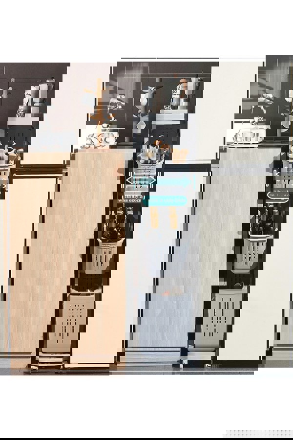 Living and Home 4-Tier Detachable Kitchen Fruit Vegetable Basket Storage Rack  Laundry with Wheels Trolley Cart