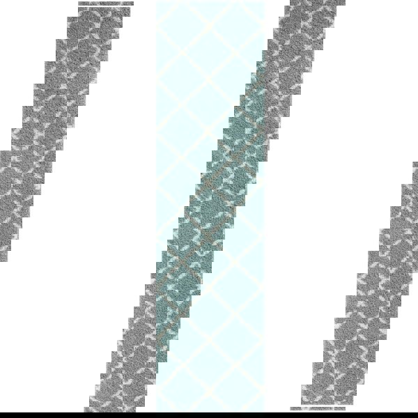 Diamond Design Thick Shaggy Area Rugs Duck Egg Blue