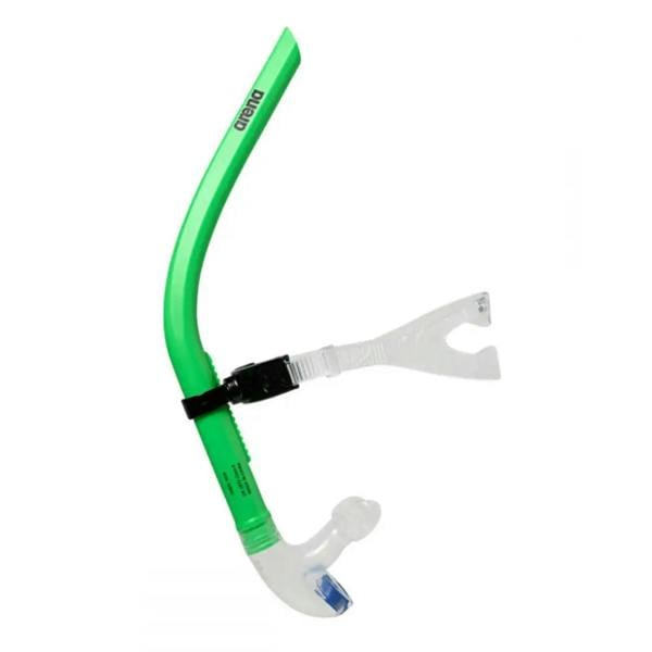 Arena Swim Snorkel III: green and white swim snorkel with black strap