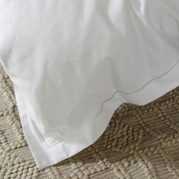 White 300 Thread Count Easycare Cotton With Tencel Bundle Standard Pillowcase - linen, close-up detail 3 | Soak and Sleep