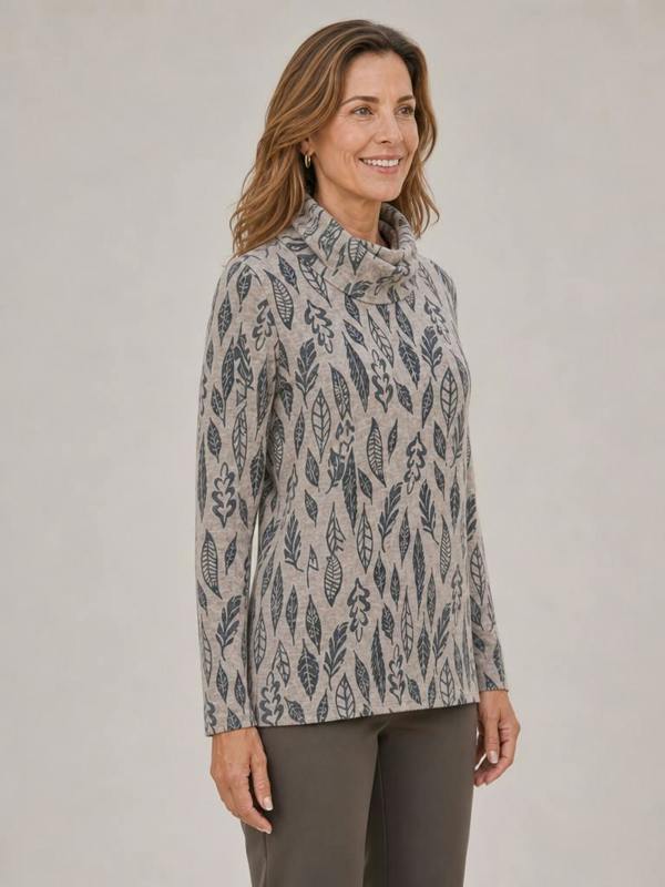 TIGI Autumn Leaf Roll-neck Top