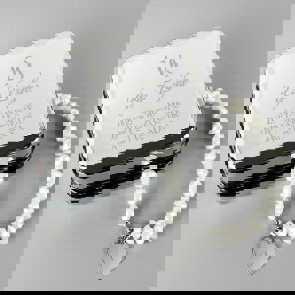 Personalised Memento Company Personalised Anniversary Silver Box and Pearl Bracelet