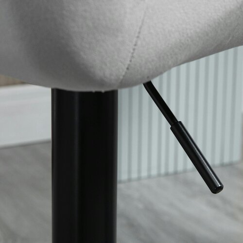 Wyld Haus Savi Velvet Grey Adjustable Swivel Bar Stools Set Of 2 With Sculpted Seat And Footrest