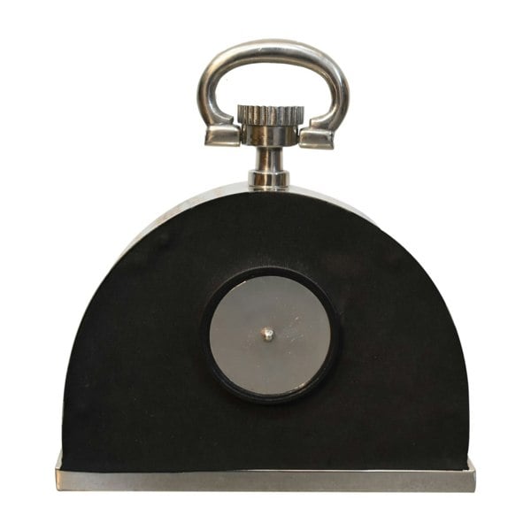 Artisan Furniture Black and Chrome Table Clock