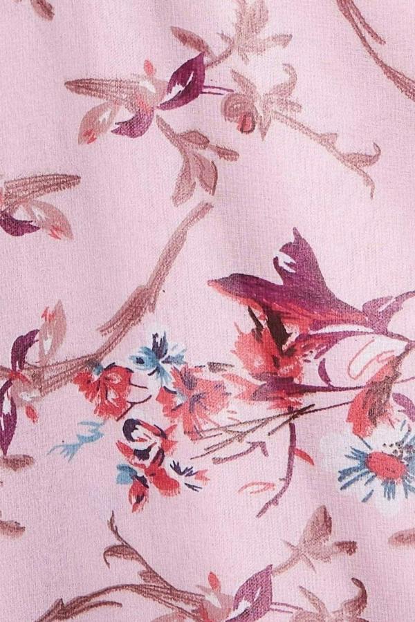 Wrap Flutter Sleeve Floral Midi Dress - Peach DR3500