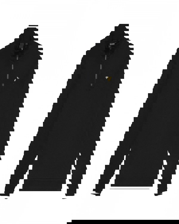 Lyle & Scott Mens Embroidered Quarter Zip Sweatshirt - Z865 Jet Black