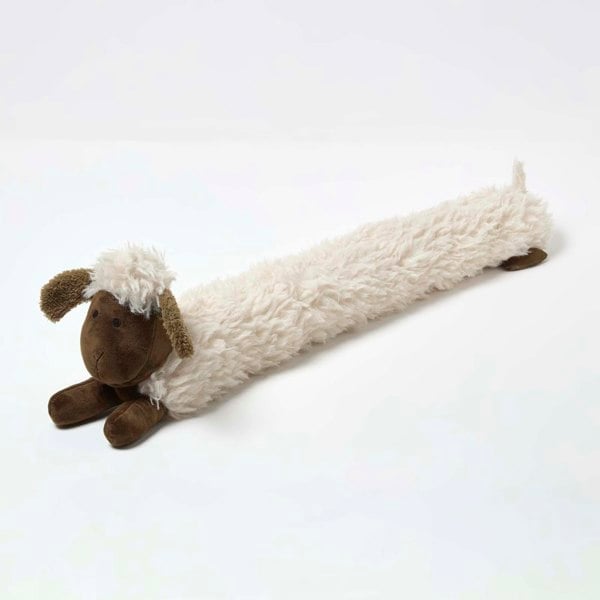HOMESCAPES Luxury Fabric Sheep Draught Excluder