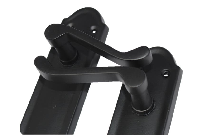EDH Door Hardware Matt Black Internal Door Handles Ashford Style Lever Latch Handles and Latch