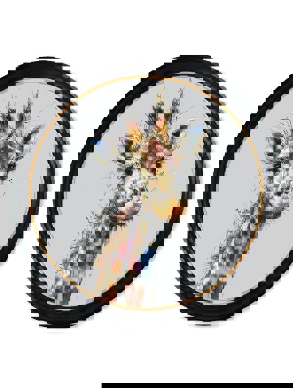 Exceptional Art Tall Giraffe Cosy Sketch - Oxford round frame