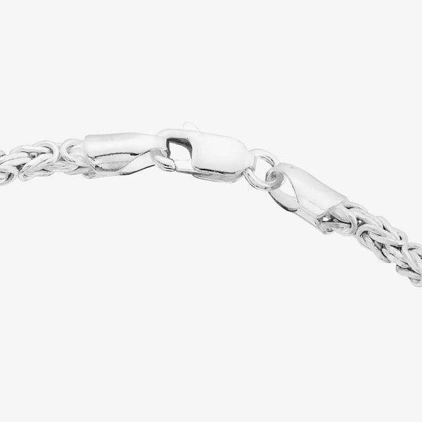 T. H. Baker Sterling Silver 2.5mm Byzantine Chain Bracelet S1059-07
