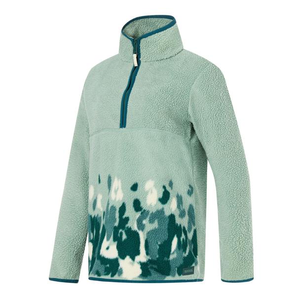 Regatta Womens/Ladies Frankie Leopard Camo Borg Half Zip Fleece Top - Glacier Green - 