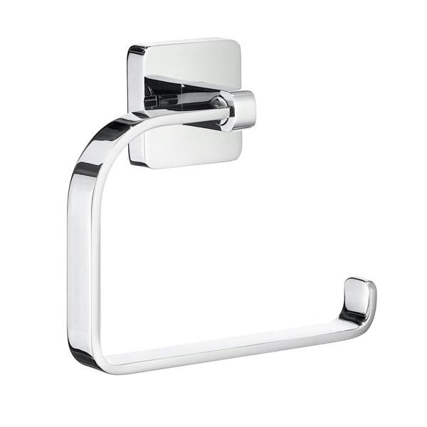 Polished chrome toilet roll holder