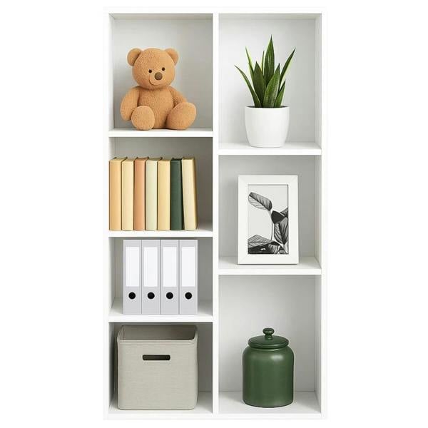 WALPLUS Reed 7-Cube Reversible Open Shelf, White | High Quality Decorative Wall Design
