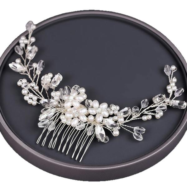 Gold Trip Pearl Flower Hair Comb