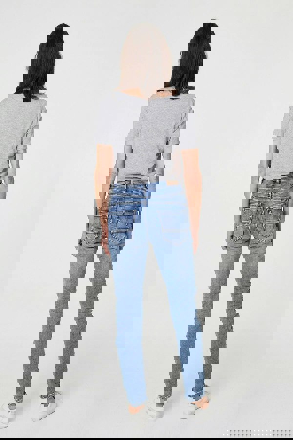 Blue | Star Patchwork Detail Skinny Jeans
