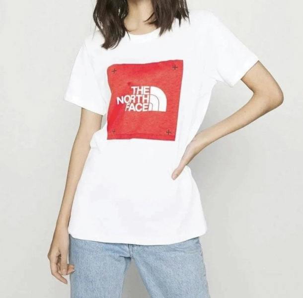 The North Face Women's Red Box Logo T-Shirt White/Red