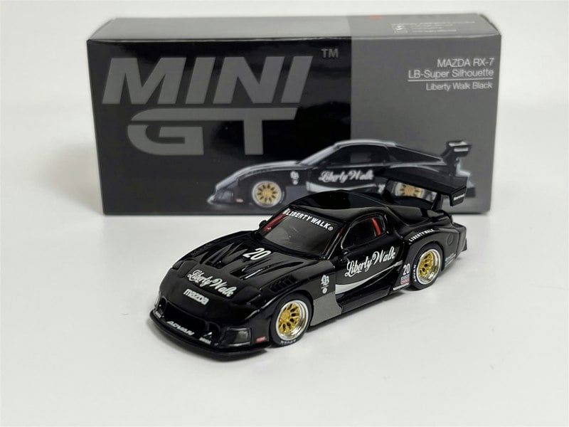 Mini GT Mazda RX-7 LB Super Silhouette Liberty Walk Black RHD 1:64 Mini GT MGT00785R