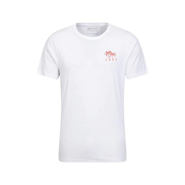Mountain Warehouse Mens Looe Printed Organic T-Shirt - White - 