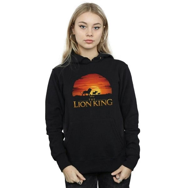 Disney Womens/Ladies The Lion King Movie Sunset Logo Hoodie - Black