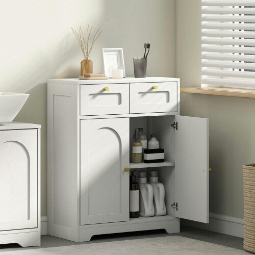 Wyld Haus Pareto Bathroom Floor Storage Cabinet With 2 Drawers White