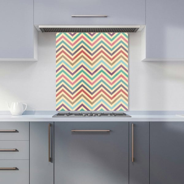 Warren Reed - Designer Geometric Vintage Colored Chevron Pattern Kitchen Splashback