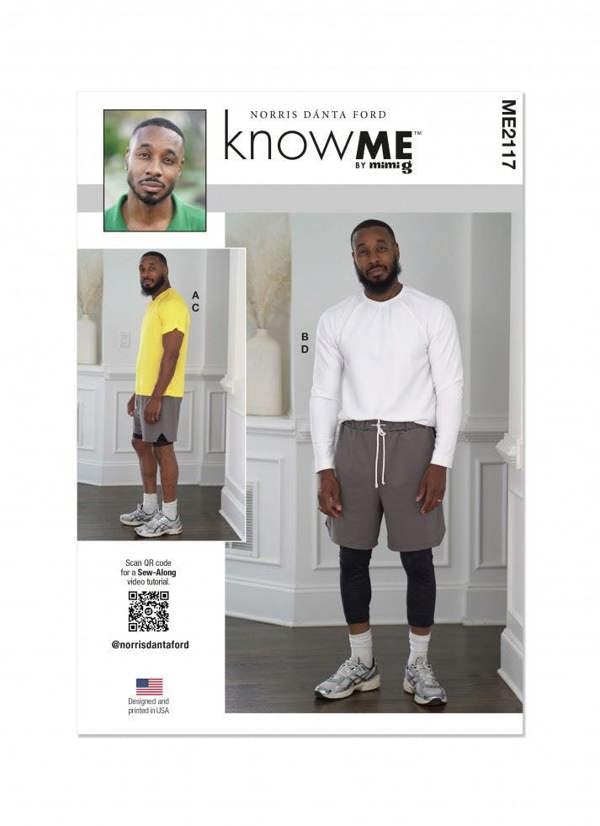Know Me Sewing Pattern 2117, Tops, Shorts for Men, A (S-M-L-XL-XXL) - Intermediate