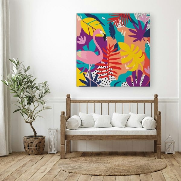 Warren Reed Tropical Flamingoes Canvas