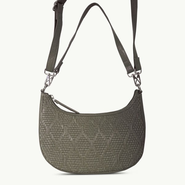 Real Hide Bags 'Wonder Weave' Light Olive Real Leather Woven Designer Shoulder Crossbody Bag