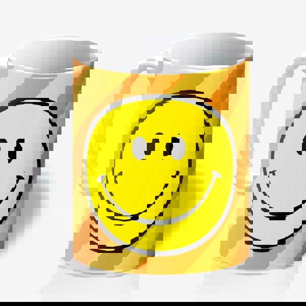 Helter Skelter Tilted Stripe Smiley Mug in Marmalade - Love Frankie