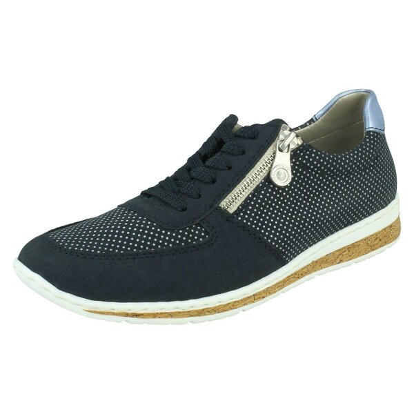 Rieker Ladies Rieker Casual Lace Up Trainers N5121 - Blue