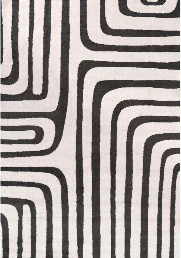 Loft Geometric Dark Grey Rug Easy Care