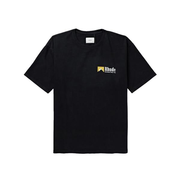 Rhude International Racing Logo T-Shirt   in  Black