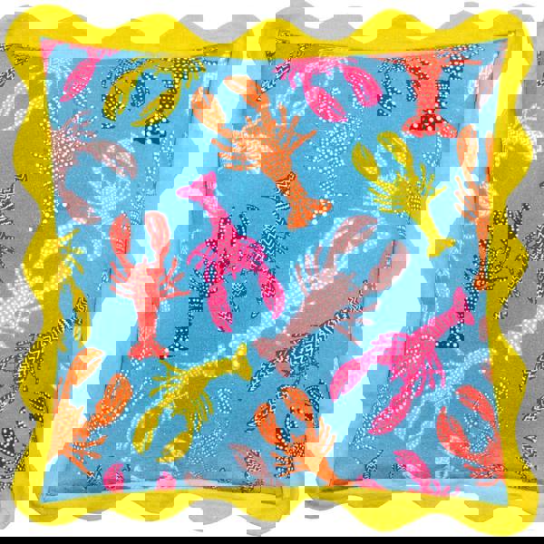 Furn Scalloped Crustaceans Cushion Cover - Aqua/Green