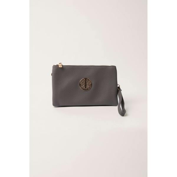 Blue Vanilla Detailed Zip Up Purse With Detachable Strap