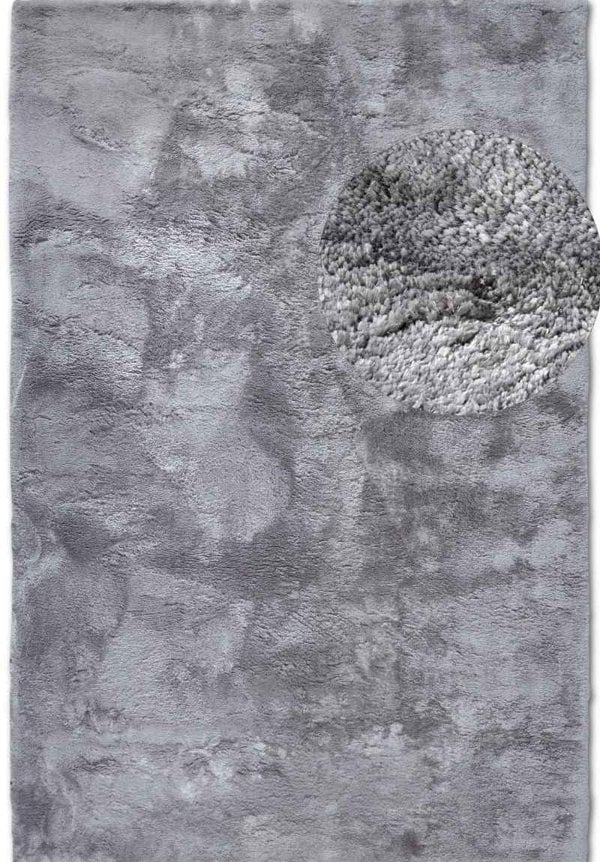 High Pile Grey Rug Calida – Ultra-Soft Plain